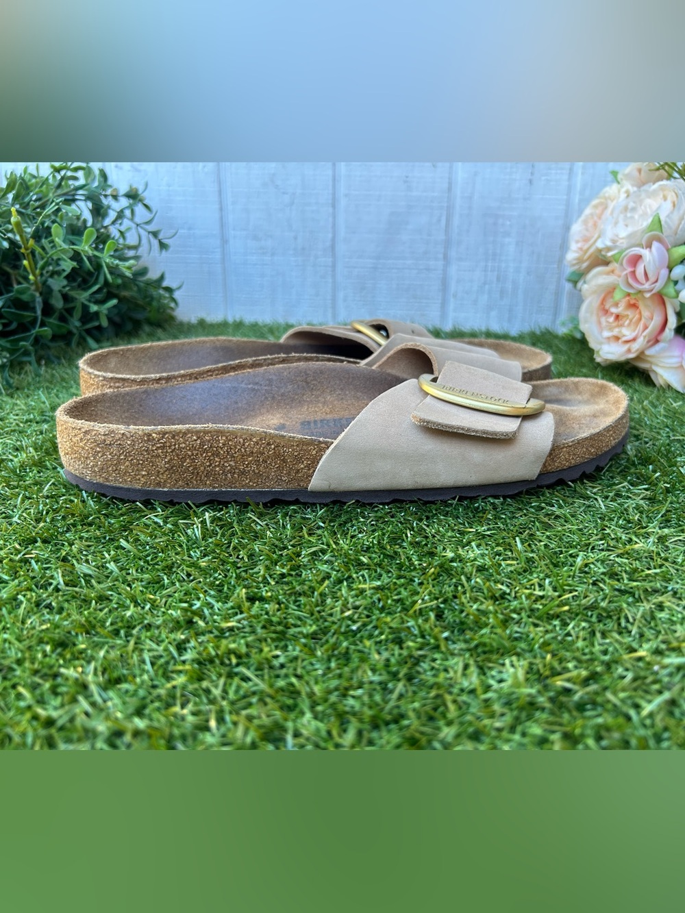 Birkenstock🍂Madrid BIG buckle leather sandals sandcastle size 41 US 10-10.5 - Picture 14 of 16